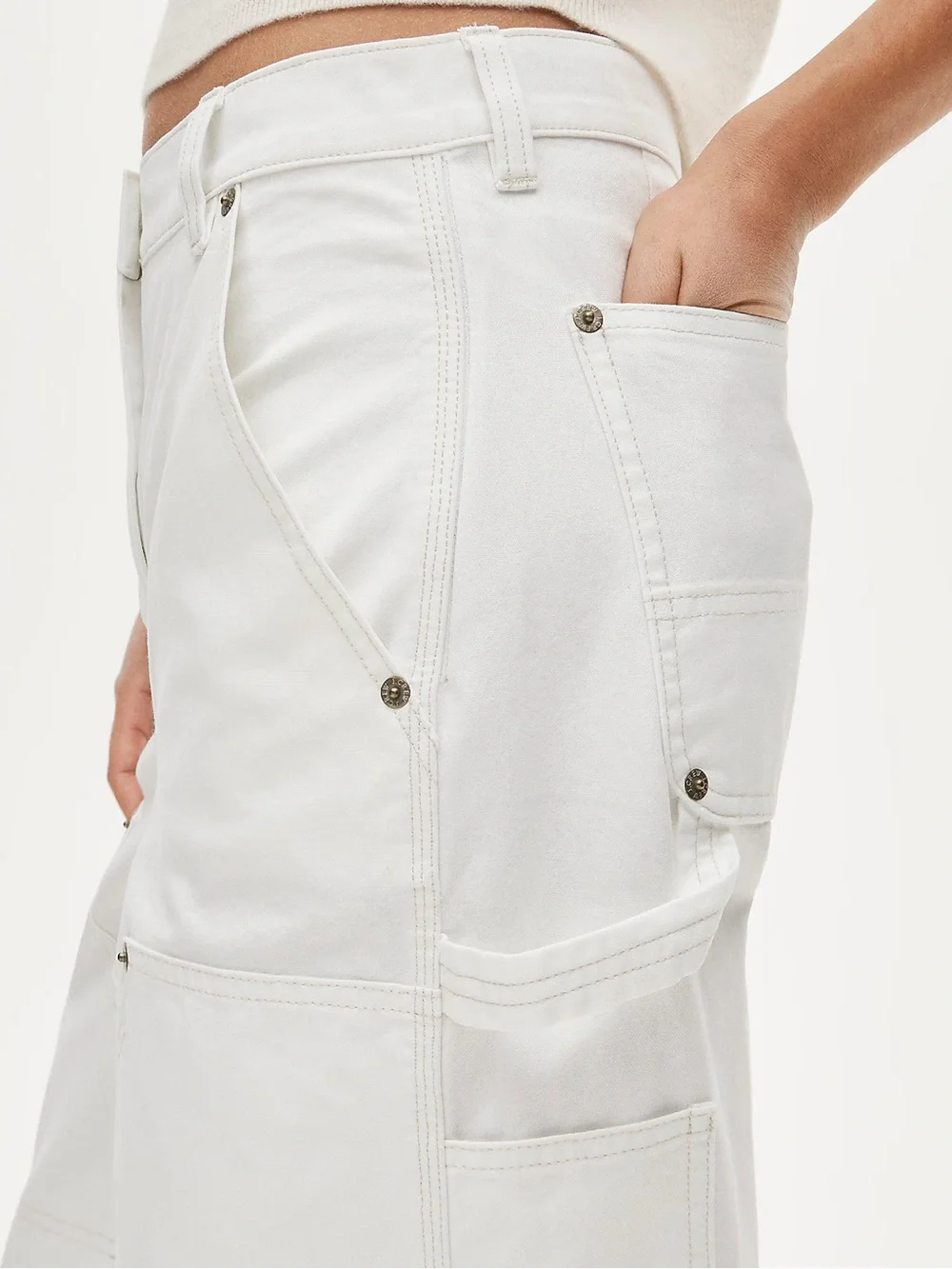 J CREW Painter pant in cotton canvas in White Size 23 NWT $158 CN734
